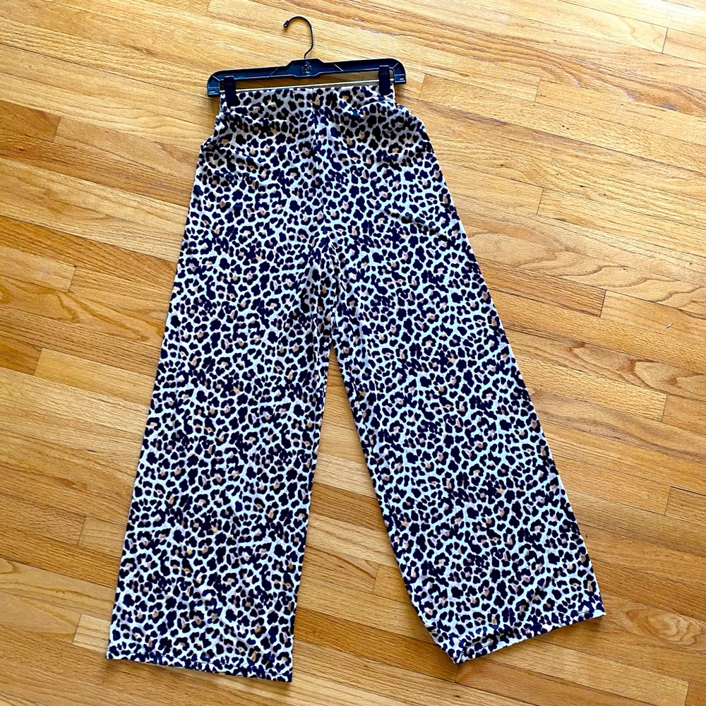 Zara Leopard Pants Elastic Band NWTag string